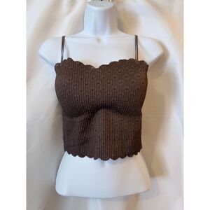 Zenana eyelet Brami brown size small NWT